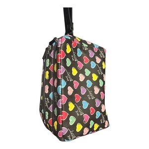 Betsey Johnson Floral Cosmetic Bag Makeup Travel Hearts XOXO Large